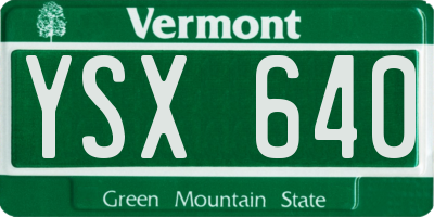 VT license plate YSX640