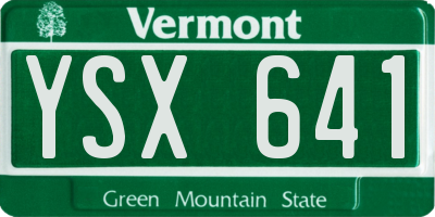 VT license plate YSX641