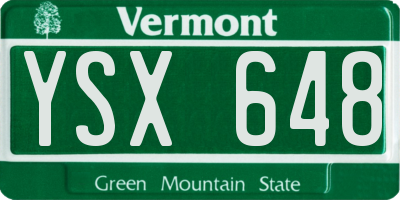VT license plate YSX648