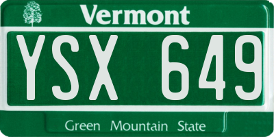 VT license plate YSX649