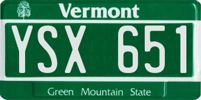 VT license plate YSX651