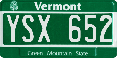 VT license plate YSX652