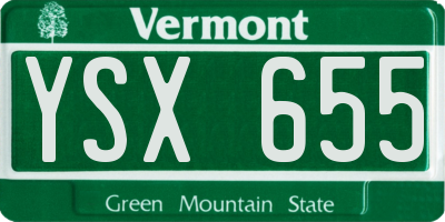 VT license plate YSX655
