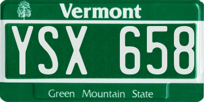VT license plate YSX658