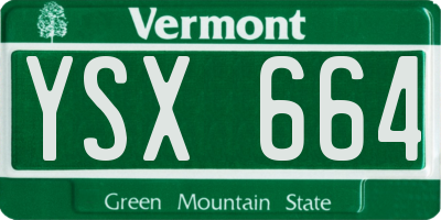VT license plate YSX664