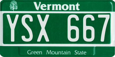 VT license plate YSX667