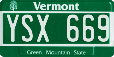 VT license plate YSX669