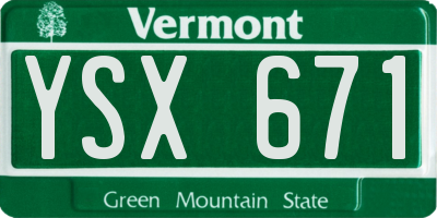 VT license plate YSX671
