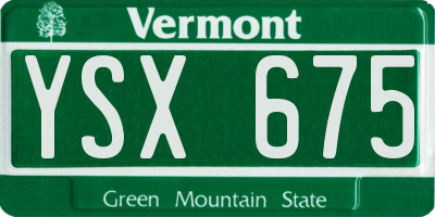VT license plate YSX675