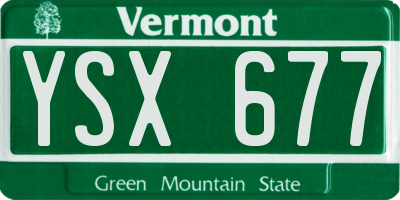 VT license plate YSX677
