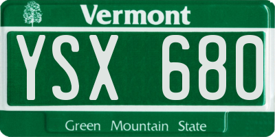 VT license plate YSX680