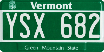 VT license plate YSX682