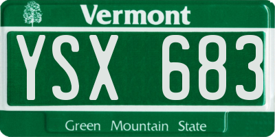 VT license plate YSX683