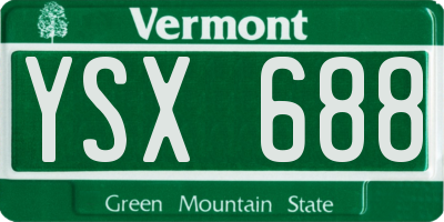 VT license plate YSX688