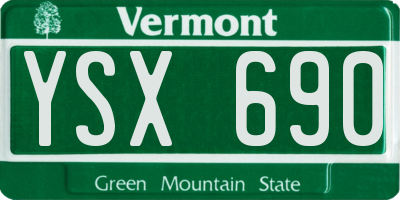 VT license plate YSX690