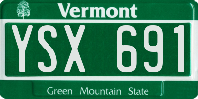 VT license plate YSX691