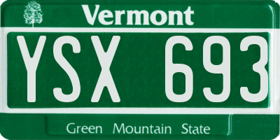 VT license plate YSX693
