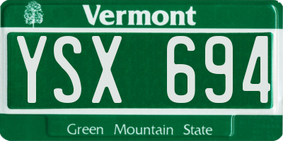 VT license plate YSX694