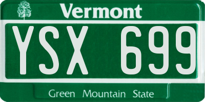 VT license plate YSX699