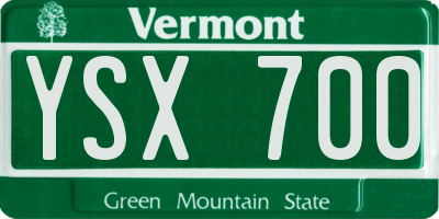 VT license plate YSX700
