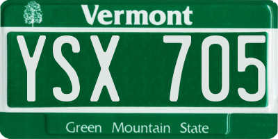 VT license plate YSX705