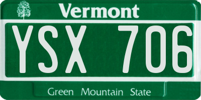 VT license plate YSX706