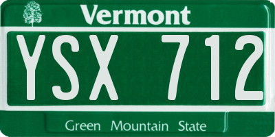 VT license plate YSX712