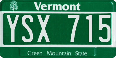 VT license plate YSX715