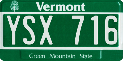 VT license plate YSX716