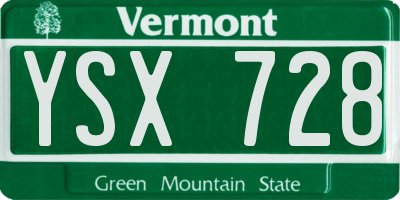 VT license plate YSX728