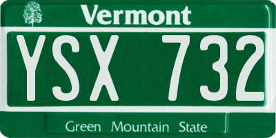VT license plate YSX732