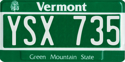 VT license plate YSX735