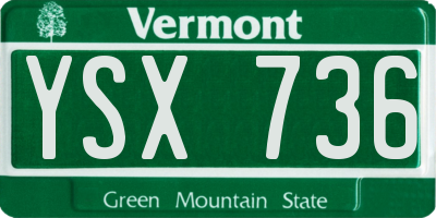 VT license plate YSX736