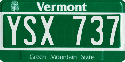 VT license plate YSX737