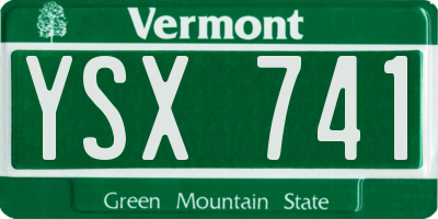 VT license plate YSX741