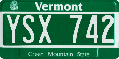VT license plate YSX742