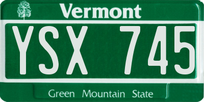 VT license plate YSX745