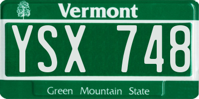 VT license plate YSX748