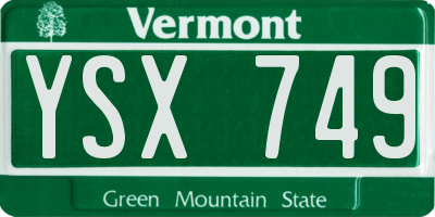 VT license plate YSX749