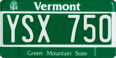 VT license plate YSX750