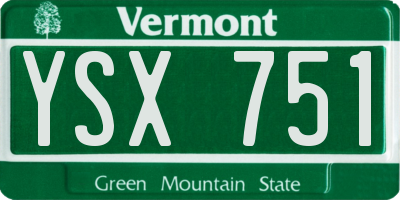 VT license plate YSX751