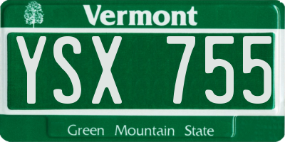 VT license plate YSX755