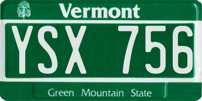 VT license plate YSX756