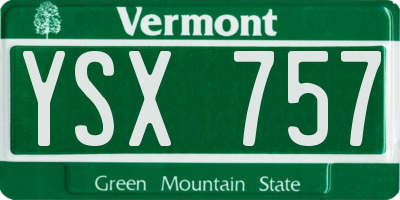 VT license plate YSX757