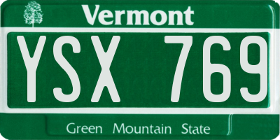 VT license plate YSX769