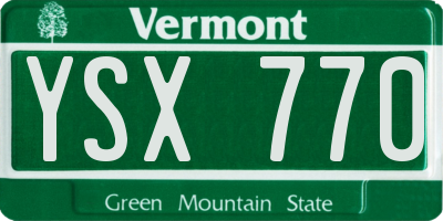 VT license plate YSX770