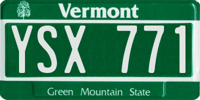 VT license plate YSX771