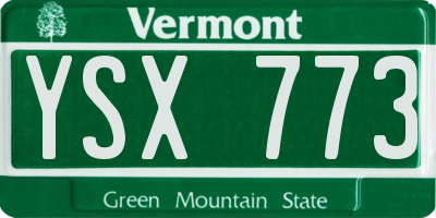 VT license plate YSX773