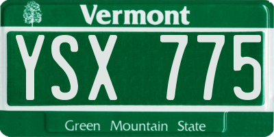 VT license plate YSX775