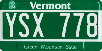 VT license plate YSX778
